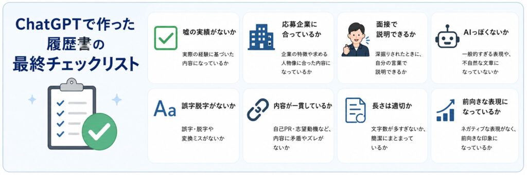 ChatGPTで作った履歴書の最終チェックリスト